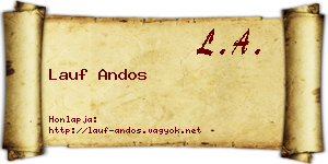 Lauf Andos névjegykártya